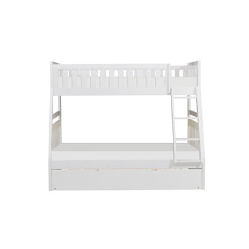Galen White Twin/Full Bunk Bed with Twin Trundle - Ornate Home