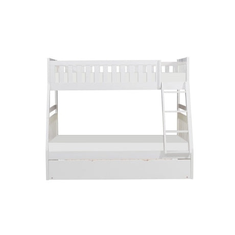 Galen White Twin/Full Bunk Bed with Twin Trundle - Ornate Home