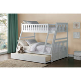 Galen White Twin/Full Bunk Bed with Twin Trundle - Ornate Home