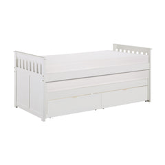 Galen White Twin/Twin Bed with Storage Boxes - Ornate Home