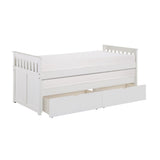 Galen White Twin/Twin Bed with Storage Boxes - Ornate Home