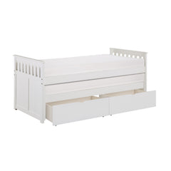 Galen White Twin/Twin Bed with Storage Boxes - Ornate Home
