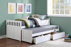 Galen White Twin/Twin Bed with Storage Boxes - Ornate Home
