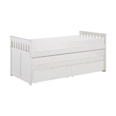 Galen White Twin/Twin Bed with Storage Boxes - Ornate Home