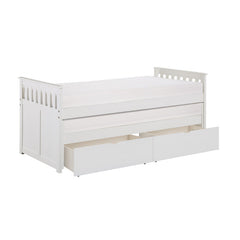Galen White Twin/Twin Bed with Storage Boxes - Ornate Home