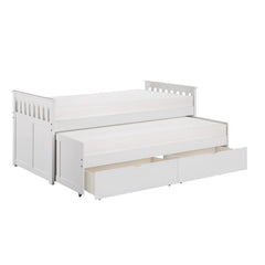 Galen White Twin/Twin Bed with Storage Boxes - Ornate Home