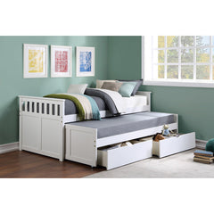 Galen White Twin/Twin Bed with Storage Boxes - Ornate Home