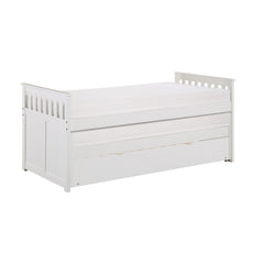 Galen White Twin/Twin Bed with Twin Trundle - Ornate Home