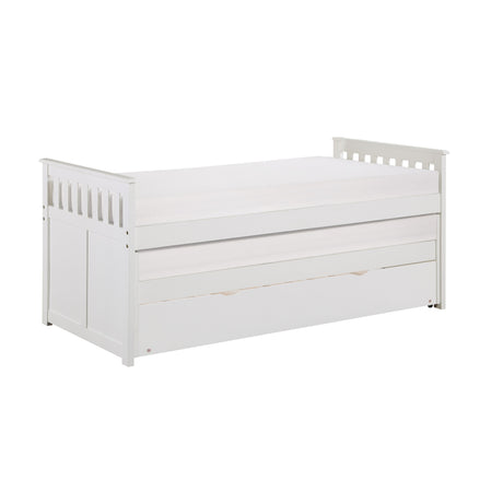 Galen White Twin/Twin Bed with Twin Trundle - Ornate Home