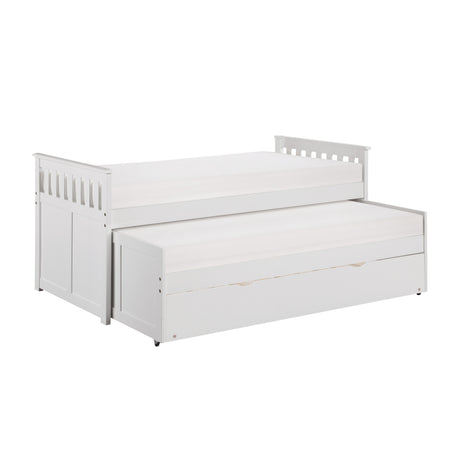 Galen White Twin/Twin Bed with Twin Trundle - Ornate Home
