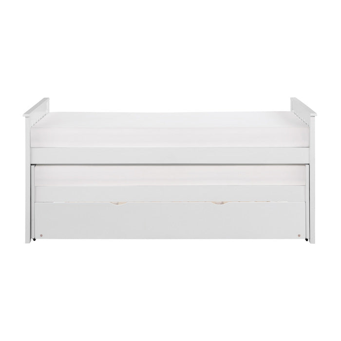 Galen White Twin/Twin Bed with Twin Trundle - Ornate Home