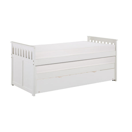 Galen White Twin/Twin Bed with Twin Trundle - Ornate Home