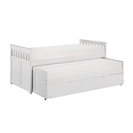 Galen White Twin/Twin Bed with Twin Trundle - Ornate Home