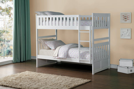 Galen White Twin/Twin Bunk Bed - Ornate Home