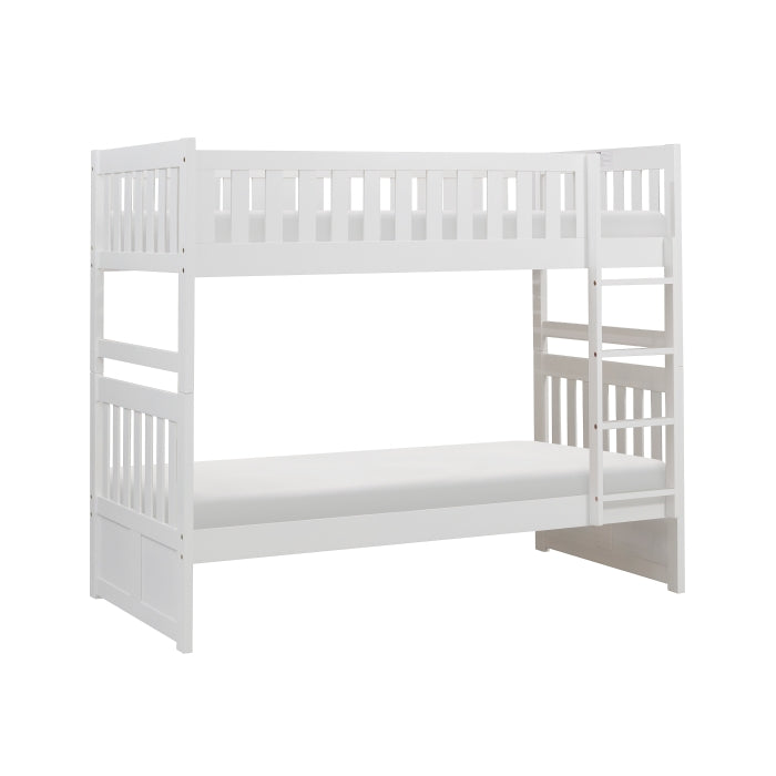 Galen White Twin/Twin Bunk Bed - Ornate Home