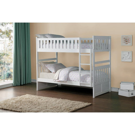 Galen White Twin/Twin Bunk Bed - Ornate Home