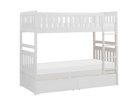 Galen White Twin/Twin Bunk Bed - Ornate Home