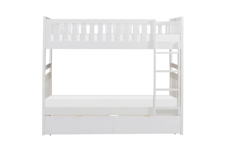 Galen White Twin/Twin Bunk Bed - Ornate Home
