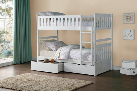 Galen White Twin/Twin Bunk Bed - Ornate Home