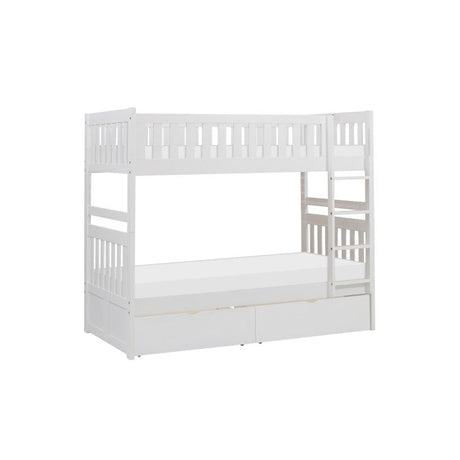 Galen White Twin/Twin Bunk Bed - Ornate Home