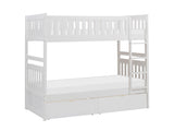 Galen White Twin/Twin Bunk Bed With Storage Boxes - Ornate Home