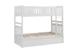 Galen White Twin/Twin Bunk Bed With Storage Boxes - Ornate Home