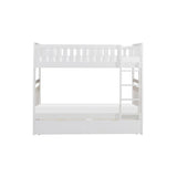 Galen White Twin/Twin Bunk Bed With Storage Boxes - Ornate Home