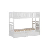 Galen White Twin/Twin Bunk Bed With Storage Boxes - Ornate Home