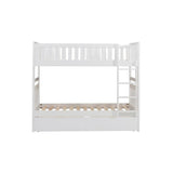 Galen White Twin/Twin Bunk Bed With Storage Boxes - Ornate Home