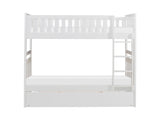 Galen White Twin/Twin Bunk Bed with Twin Trundle - Ornate Home