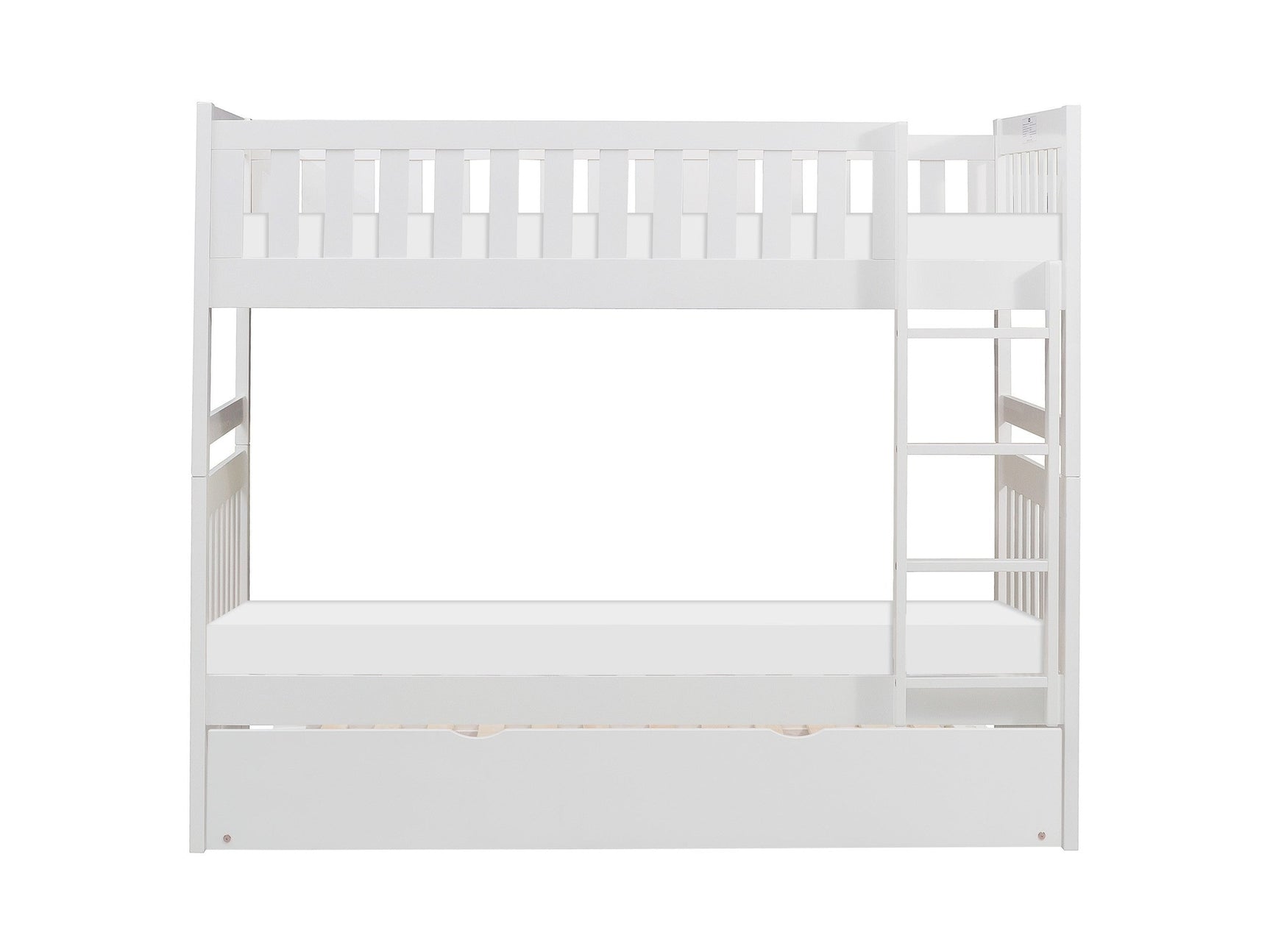 Galen White Twin/Twin Bunk Bed with Twin Trundle - Ornate Home
