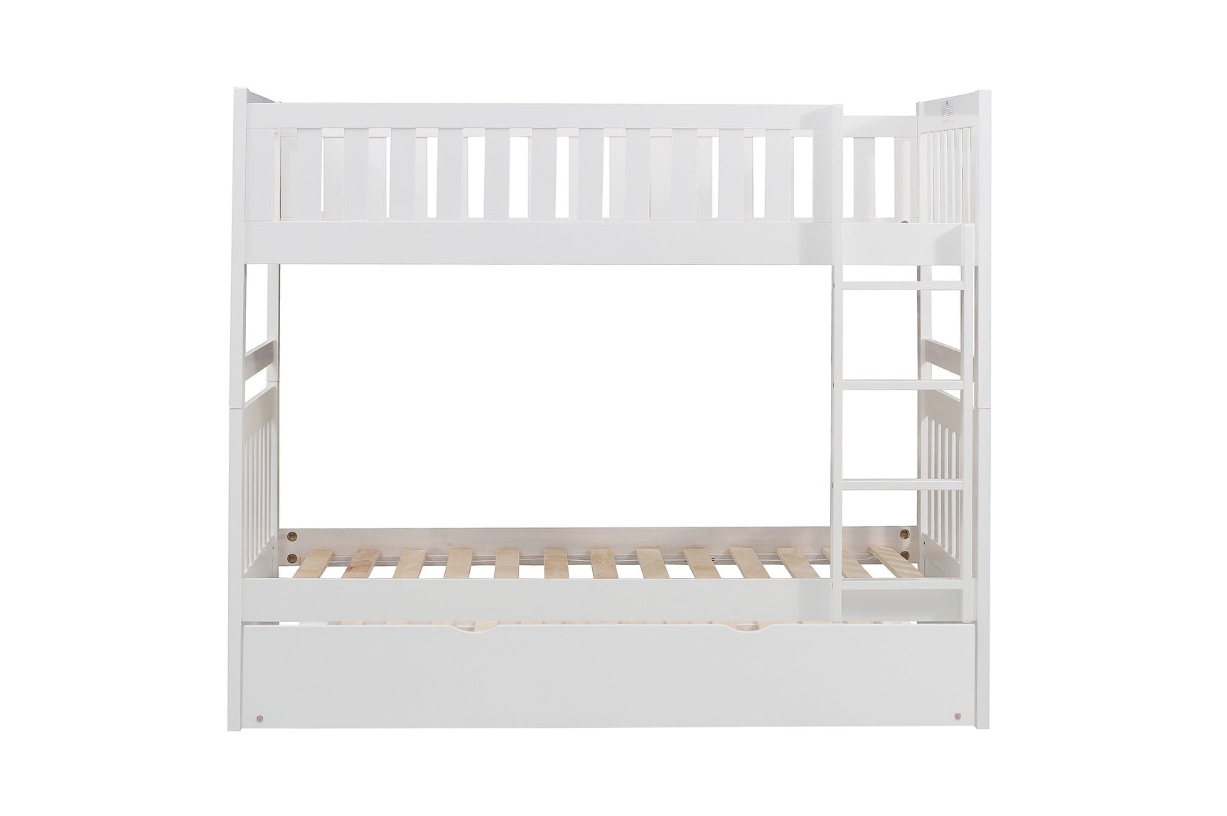 Galen White Twin/Twin Bunk Bed with Twin Trundle - Ornate Home