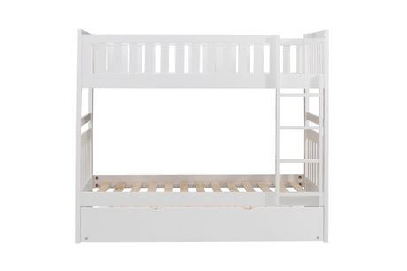 Galen White Twin/Twin Bunk Bed with Twin Trundle - Ornate Home