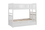 Galen White Twin/Twin Bunk Bed with Twin Trundle - Ornate Home