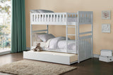 Galen White Twin/Twin Bunk Bed with Twin Trundle - Ornate Home
