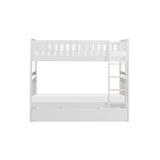 Galen White Twin/Twin Bunk Bed with Twin Trundle - Ornate Home
