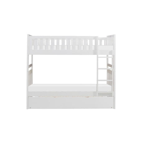 Galen White Twin/Twin Bunk Bed with Twin Trundle - Ornate Home