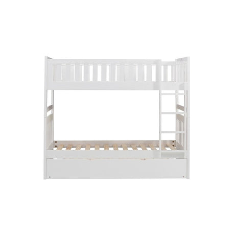 Galen White Twin/Twin Bunk Bed with Twin Trundle - Ornate Home