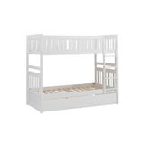 Galen White Twin/Twin Bunk Bed with Twin Trundle - Ornate Home