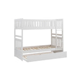 Galen White Twin/Twin Bunk Bed with Twin Trundle - Ornate Home