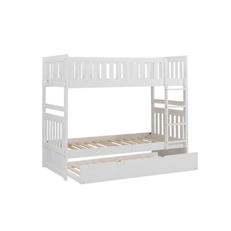 Galen White Twin/Twin Bunk Bed with Twin Trundle - Ornate Home