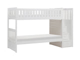 Galen White Twin/Twin Step Bunk Bed - Ornate Home