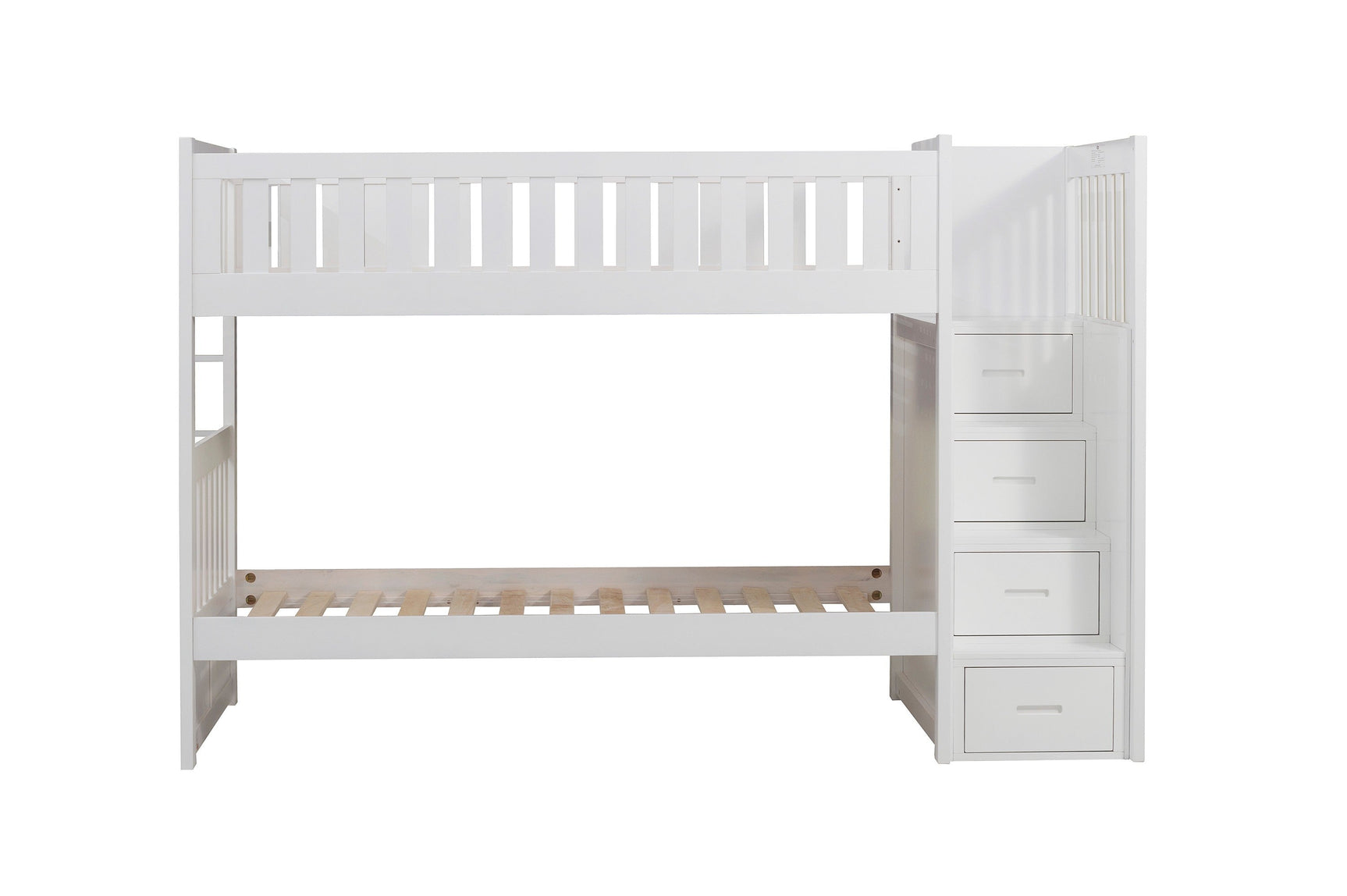 Galen White Twin/Twin Step Bunk Bed - Ornate Home