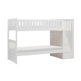 Galen White Twin/Twin Step Bunk Bed - Ornate Home