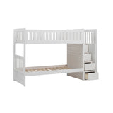 Galen White Twin/Twin Step Bunk Bed - Ornate Home