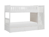 Galen White Twin/Twin Step Bunk Bed - Ornate Home