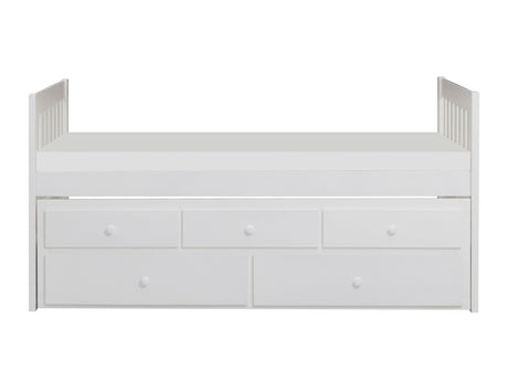 Galen White Twin/Twin Trundle Bed - Ornate Home