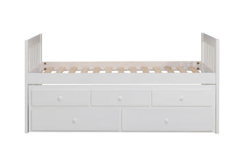 Galen White Twin/Twin Trundle Bed - Ornate Home