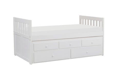 Galen White Twin/Twin Trundle Bed - Ornate Home