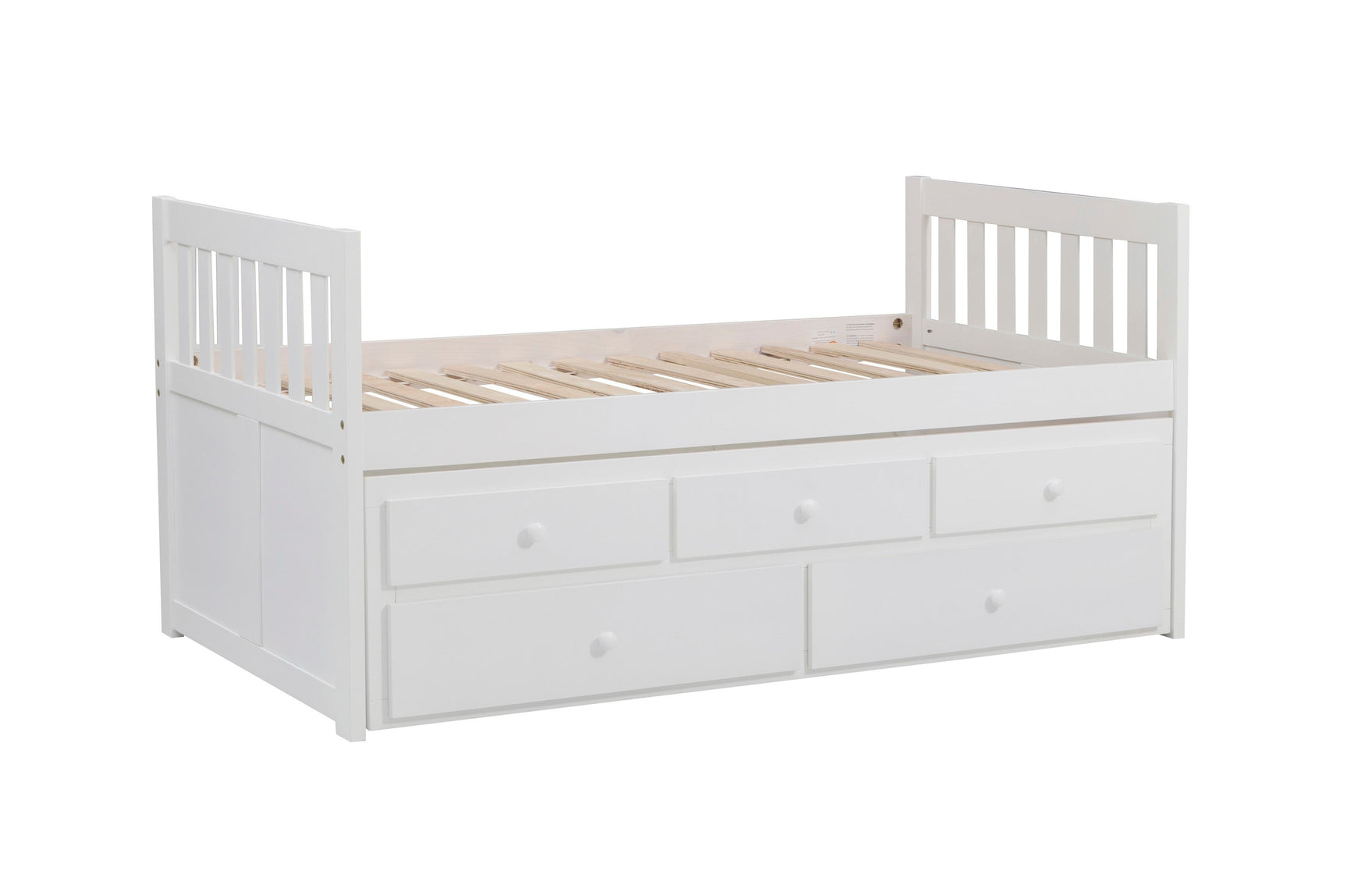 Galen White Twin/Twin Trundle Bed - Ornate Home